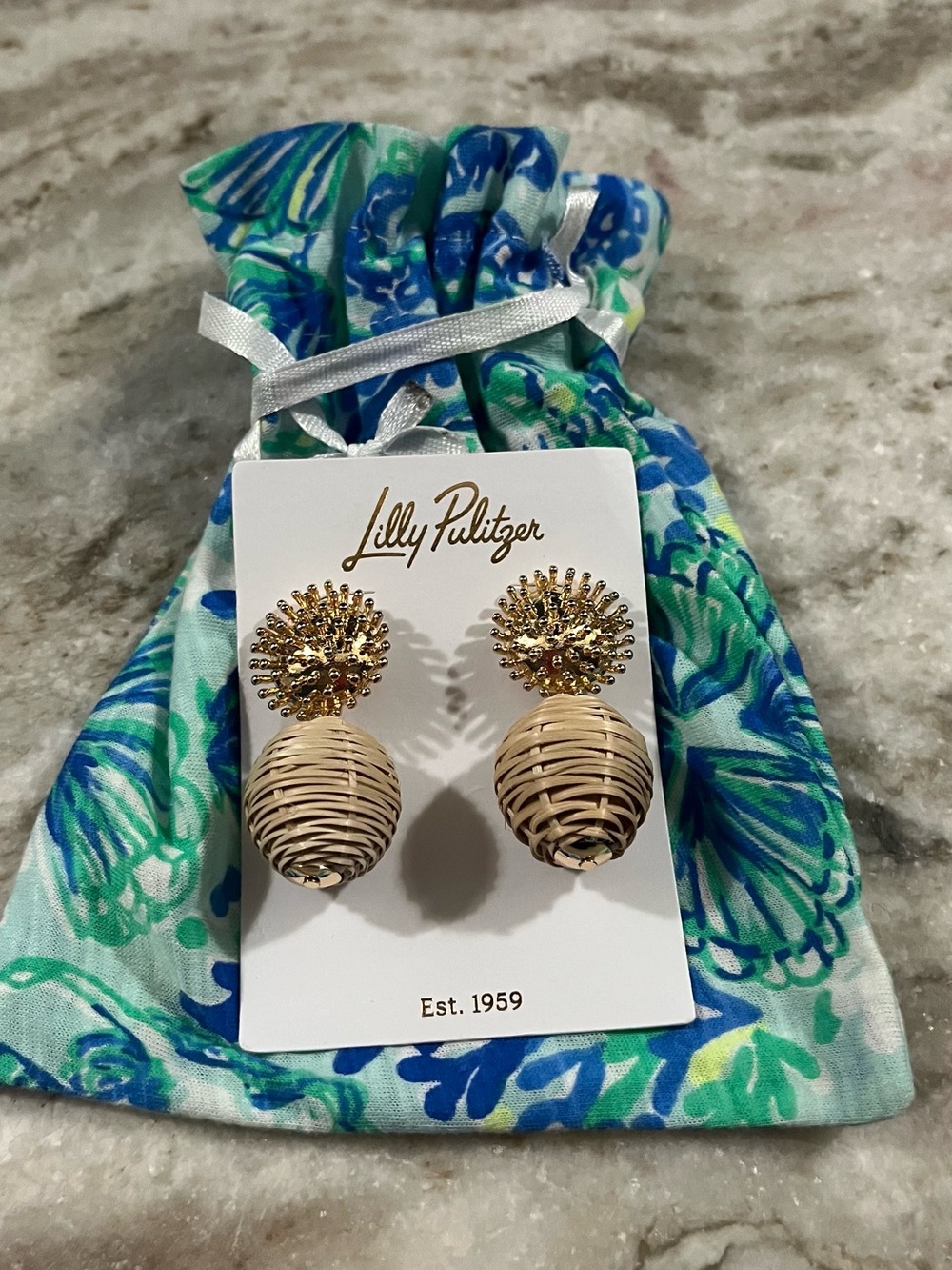 Lilly Pulitzer Summer Shoreline Wicker Earrings